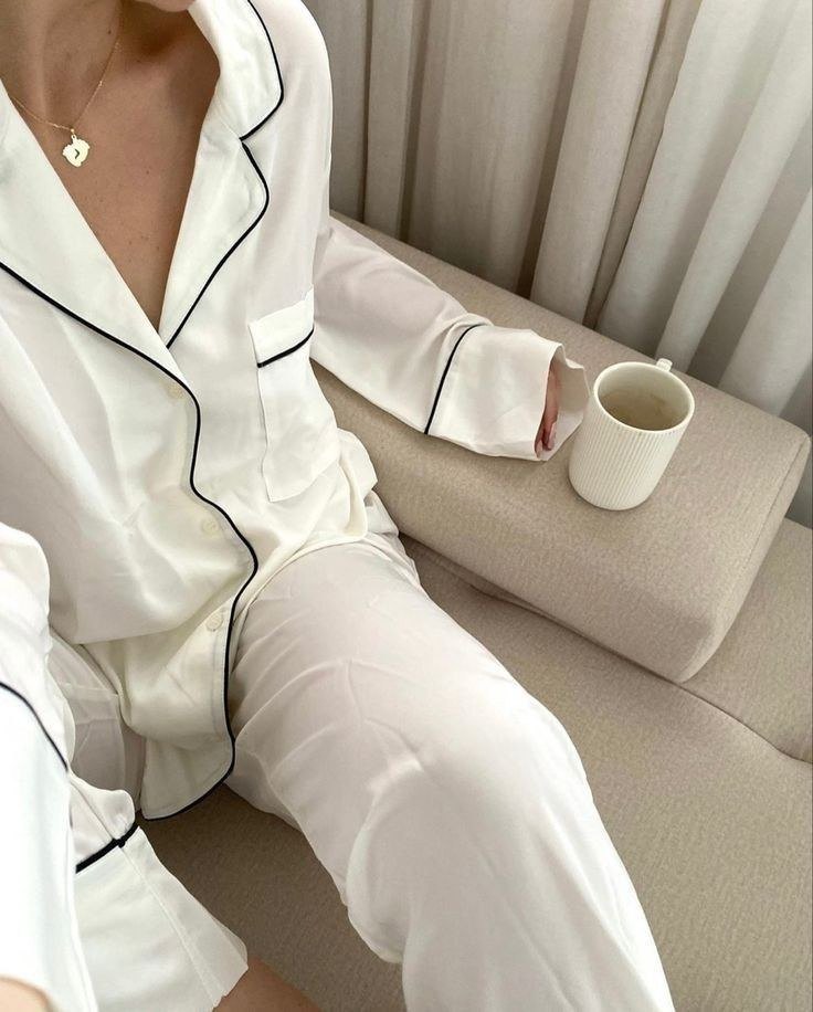 Relaxed at home with a coffee